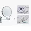 Bathroom makeup mirror wall mounted foldable mirror non perforated double-sided illuminated magnifying glass LED dressing mirror (14)