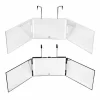 Hairdressing mirror with retractable suspension three fold makeup led mirror simple European style led three fold mirror (11)