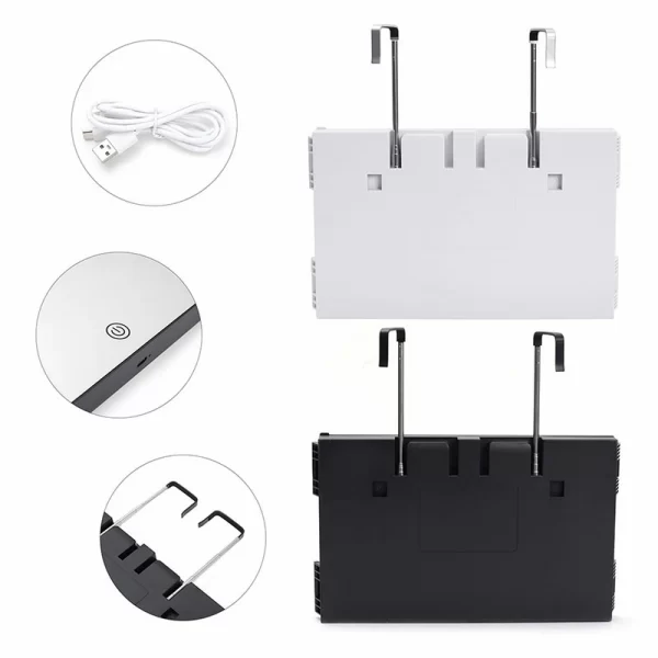 Hairdressing mirror with retractable suspension three fold makeup led mirror simple European style led three fold mirror (16)