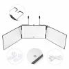 Hairdressing mirror with retractable suspension three fold makeup led mirror simple European style led three fold mirror (3)