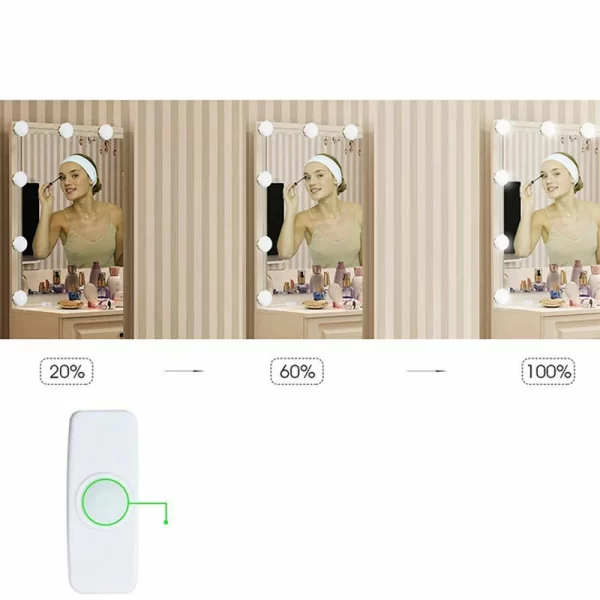 Hollywood Mirror Light Glow Makeup Bulb USB Tri Color Mirror Front Light Circular Glow Mirror Light Fill Light (10)