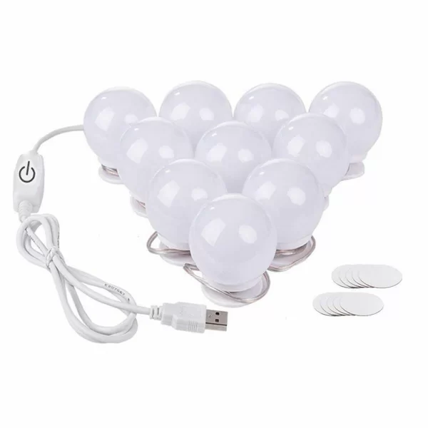Hollywood Mirror Light Glow Makeup Bulb USB Tri Color Mirror Front Light Circular Glow Mirror Light Fill Light (2)