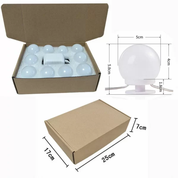 Hollywood Mirror Light Glow Makeup Bulb USB Tri Color Mirror Front Light Circular Glow Mirror Light Fill Light (4)