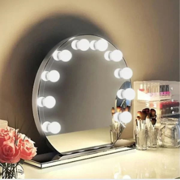 Hollywood Mirror Light Glow Makeup Bulb USB Tri Color Mirror Front Light Circular Glow Mirror Light Fill Light (6)