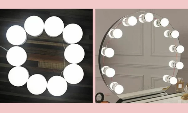 Hollywood Mirror Light Glow Makeup Bulb USB Tri Color Mirror Front Light Circular Glow Mirror Light Fill Light (8)
