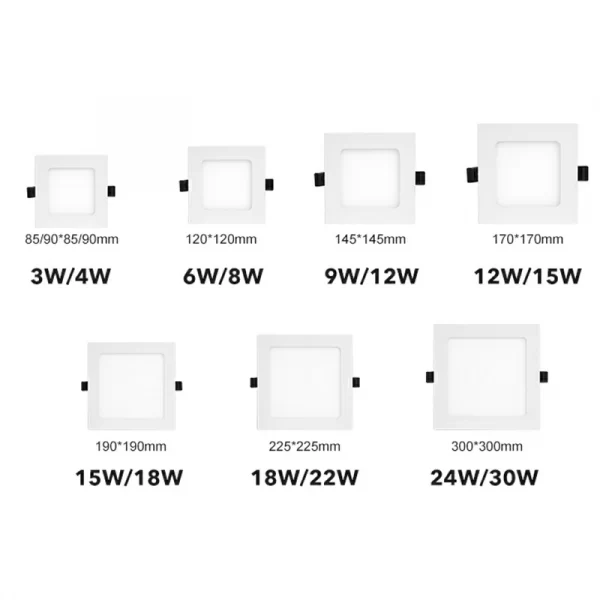 Indoor Lighting Recessed Mounted Slim Round Square Led Panel Light For Home Office Ceiling led panel light (20)