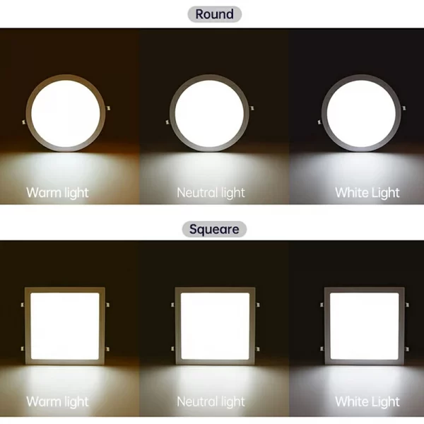 Indoor Lighting Recessed Mounted Slim Round Square Led Panel Light For Home Office Ceiling led panel light (21)