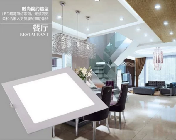 Indoor Lighting Recessed Mounted Slim Round Square Led Panel Light For Home Office Ceiling led panel light (3)