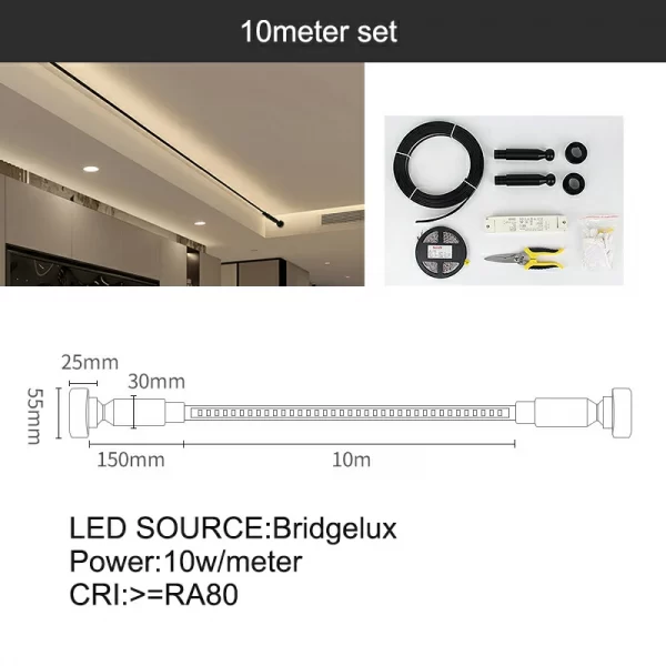 Skyline light linear light LED steel strip light no main light surface mounted line light atmosphere decorative light (5)