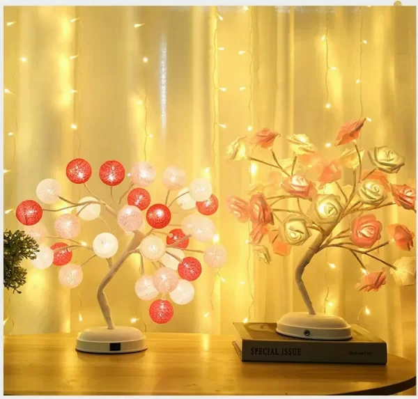 Led Copper Wire Shimmer Tree Light 108 LED 36 LED Pearl Battery USB Touch Switch Night Light Bonsai Tree Light Table Tree Lamp (12)