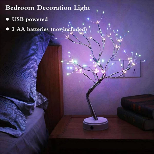 Led Copper Wire Shimmer Tree Light 108 LED 36 LED Pearl Battery USB Touch Switch Night Light Bonsai Tree Light Table Tree Lamp (20)