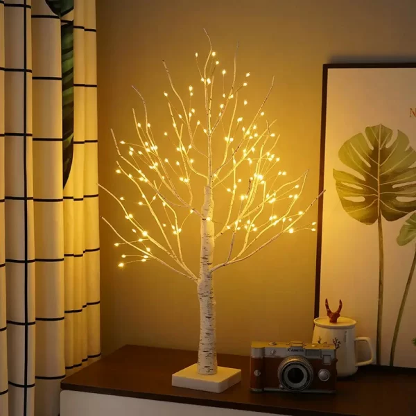 Led Copper Wire Shimmer Tree Light 108 LED 36 LED Pearl Battery USB Touch Switch Night Light Bonsai Tree Light Table Tree Lamp (26)