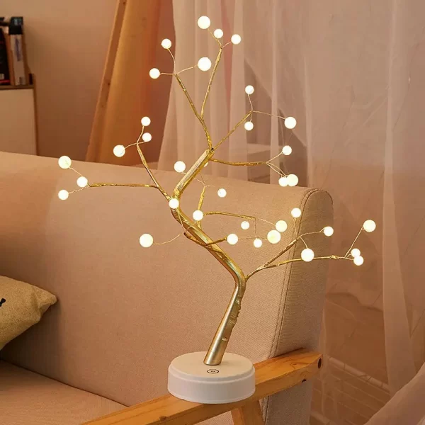 Led Copper Wire Shimmer Tree Light 108 LED 36 LED Pearl Battery USB Touch Switch Night Light Bonsai Tree Light Table Tree Lamp (28)
