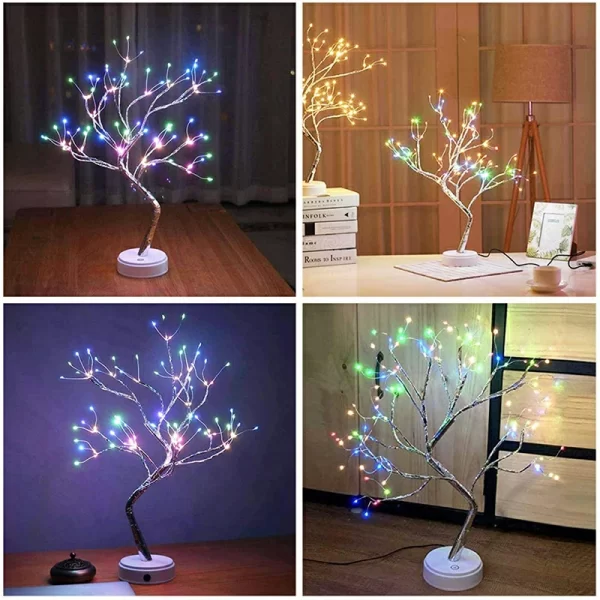 Led Copper Wire Shimmer Tree Light 108 LED 36 LED Pearl Battery USB Touch Switch Night Light Bonsai Tree Light Table Tree Lamp (29)
