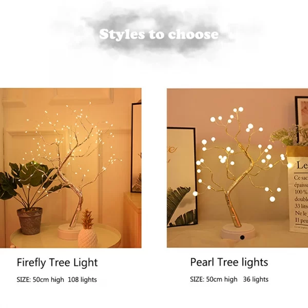 Led Copper Wire Shimmer Tree Light 108 LED 36 LED Pearl Battery USB Touch Switch Night Light Bonsai Tree Light Table Tree Lamp (33)