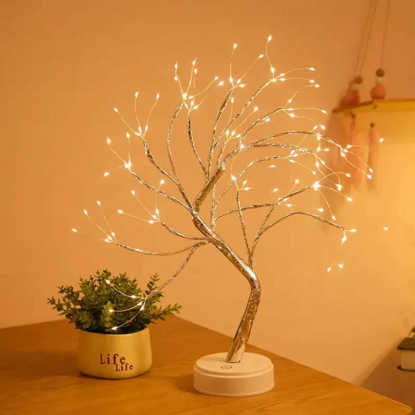 Led Copper Wire Shimmer Tree Light 108 LED 36 LED Pearl Battery USB Touch Switch Night Light Bonsai Tree Light Table Tree Lamp (36)