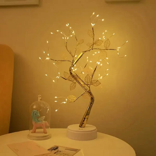 Led Copper Wire Shimmer Tree Light 108 LED 36 LED Pearl Battery USB Touch Switch Night Light Bonsai Tree Light Table Tree Lamp (39)