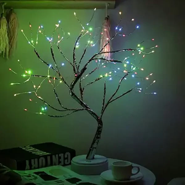 Led Copper Wire Shimmer Tree Light 108 LED 36 LED Pearl Battery USB Touch Switch Night Light Bonsai Tree Light Table Tree Lamp (40)