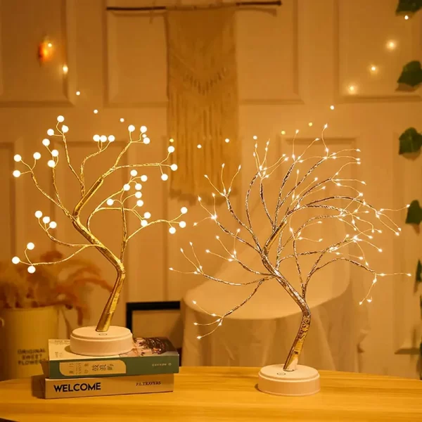 Led Copper Wire Shimmer Tree Light 108 LED 36 LED Pearl Battery USB Touch Switch Night Light Bonsai Tree Light Table Tree Lamp (6)