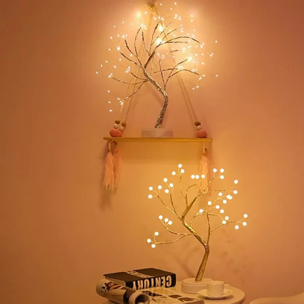Led Copper Wire Shimmer Tree Light 108 LED 36 LED Pearl Battery USB Touch Switch Night Light Bonsai Tree Light Table Tree Lamp (8)