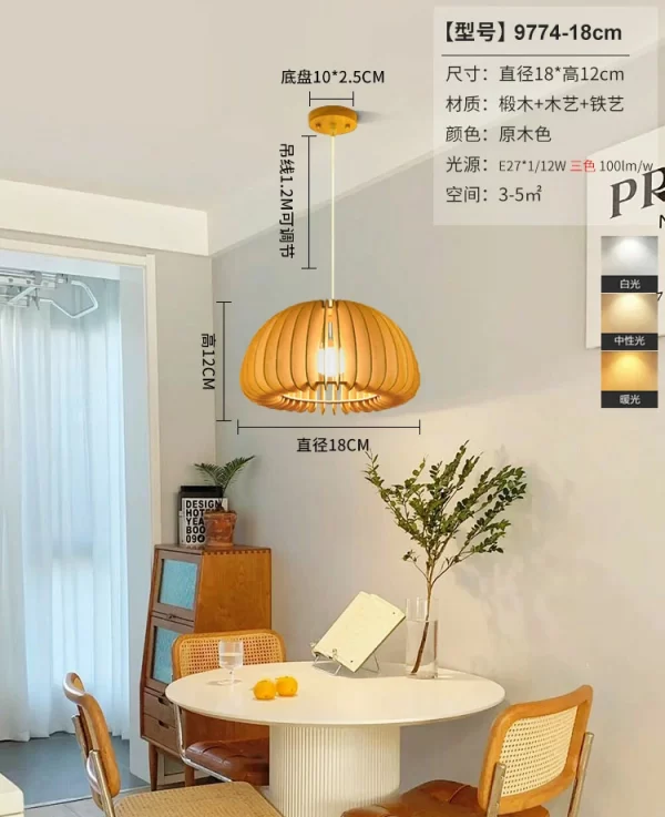 Restaurant chandelier Japanese retro bedroom chandelier creative homestay light (11)
