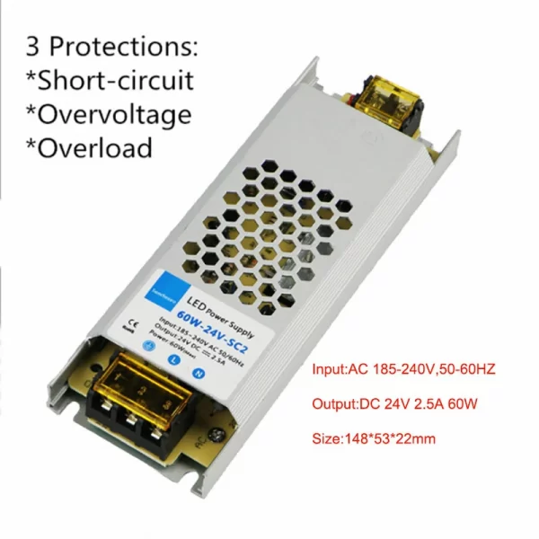 Industrial 12V lighting transformers ultra-thin light box led driver 24vled advertising lamp built-in long voltage stabilizing switching power supply (20)